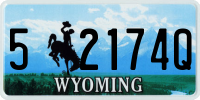 WY license plate 52174Q