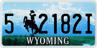 WY license plate 52182I