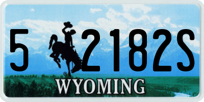 WY license plate 52182S