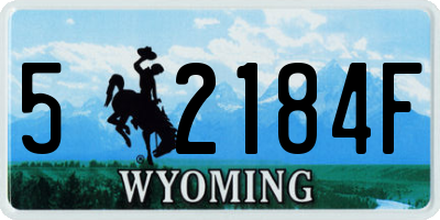WY license plate 52184F