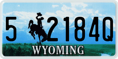 WY license plate 52184Q