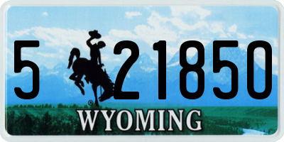 WY license plate 52185O