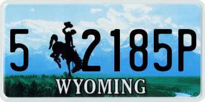 WY license plate 52185P