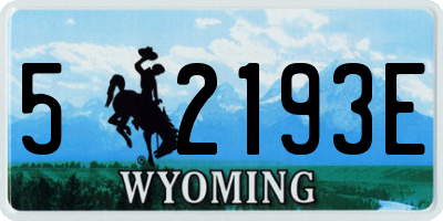 WY license plate 52193E