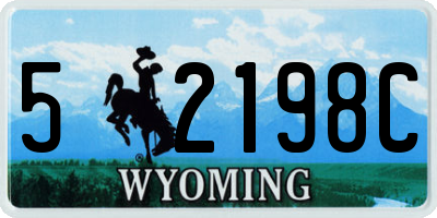 WY license plate 52198C
