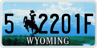WY license plate 52201F