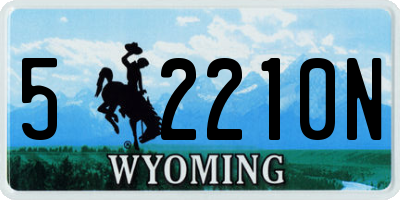 WY license plate 52210N