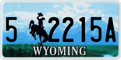 WY license plate 52215A