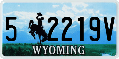 WY license plate 52219V