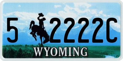 WY license plate 52222C