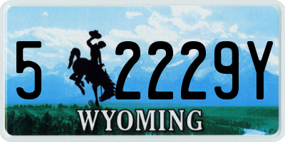 WY license plate 52229Y