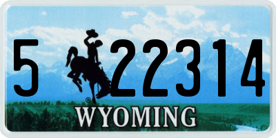 WY license plate 522314