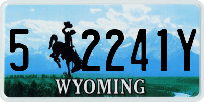 WY license plate 52241Y