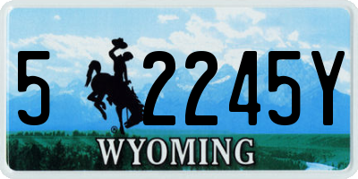 WY license plate 52245Y