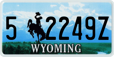 WY license plate 52249Z