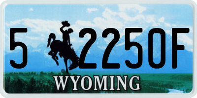 WY license plate 52250F
