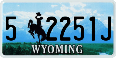 WY license plate 52251J