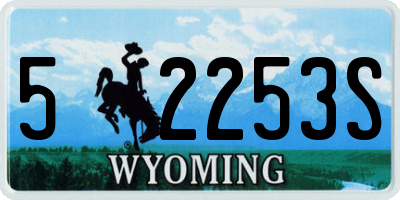 WY license plate 52253S
