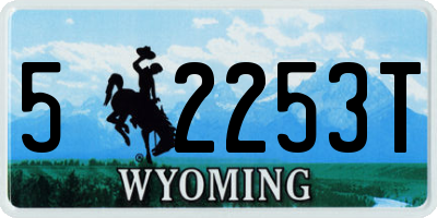 WY license plate 52253T