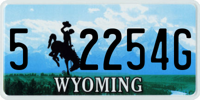 WY license plate 52254G