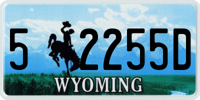 WY license plate 52255D