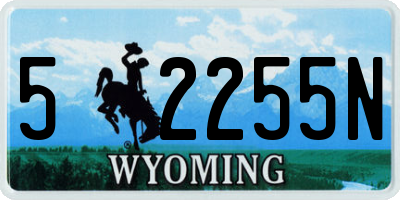 WY license plate 52255N