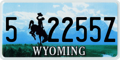 WY license plate 52255Z