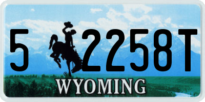 WY license plate 52258T