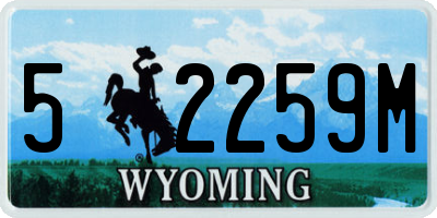 WY license plate 52259M