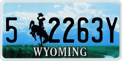 WY license plate 52263Y