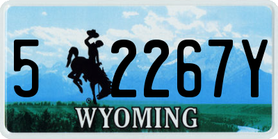 WY license plate 52267Y