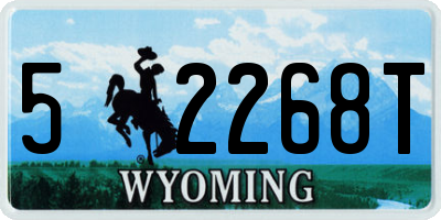 WY license plate 52268T