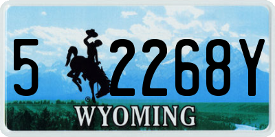 WY license plate 52268Y