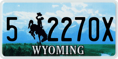 WY license plate 52270X