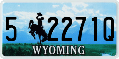 WY license plate 52271Q