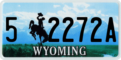 WY license plate 52272A