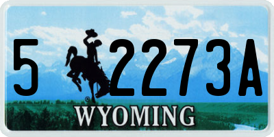WY license plate 52273A