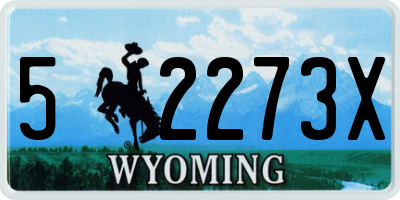 WY license plate 52273X