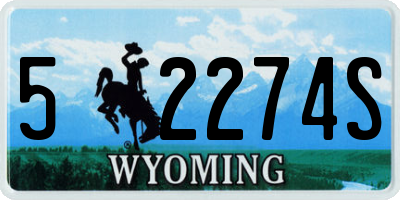 WY license plate 52274S