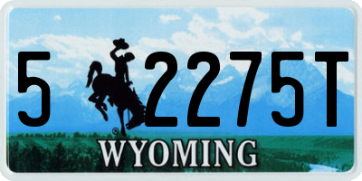 WY license plate 52275T