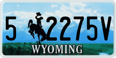 WY license plate 52275V