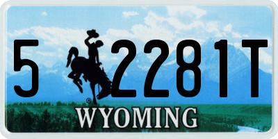 WY license plate 52281T