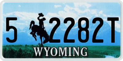 WY license plate 52282T