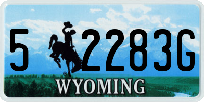 WY license plate 52283G