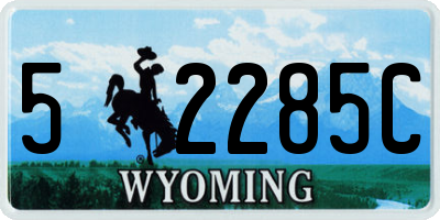 WY license plate 52285C