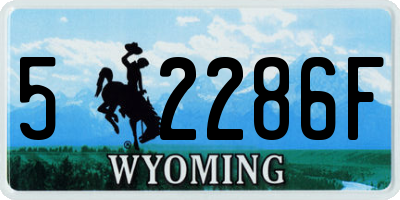 WY license plate 52286F