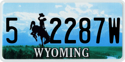 WY license plate 52287W