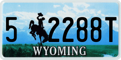 WY license plate 52288T