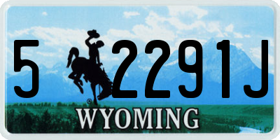 WY license plate 52291J