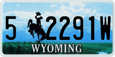 WY license plate 52291W